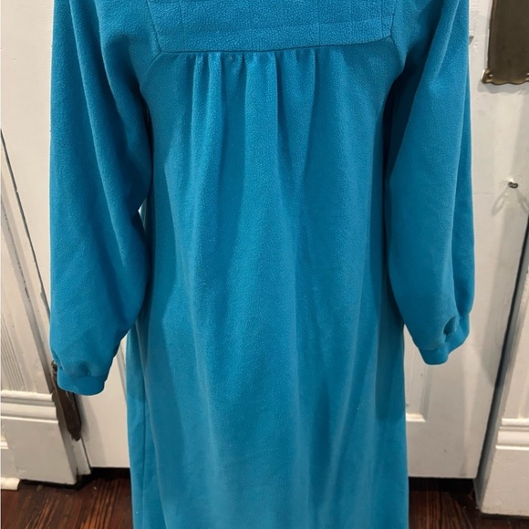 Shadowline Petite Vintage Fleece Zip Up Blue Nightgown Sz Sm - Picture 2 of 6